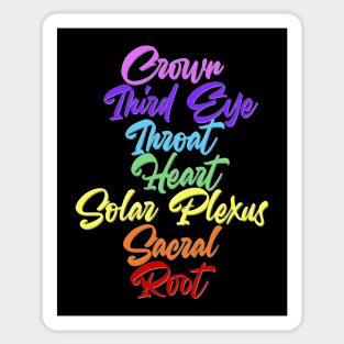 Crown, Third Eye, Throat, Heart, Solar Plexus, Sacral & Root, the 7 Chakras Sticker